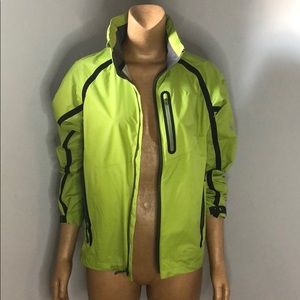 Neon Green Running Jacket with Hood
